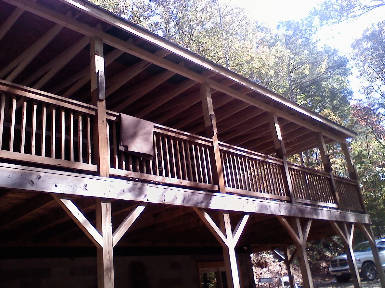Timber framing under a new elevated porch and deck — Roof Leak Repair in Pelham by Roofing Brothers